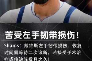 半岛体育官方入口-Shams：浓眉左手韧带损伤恢复时间未定 若手术可能将伤缺数月